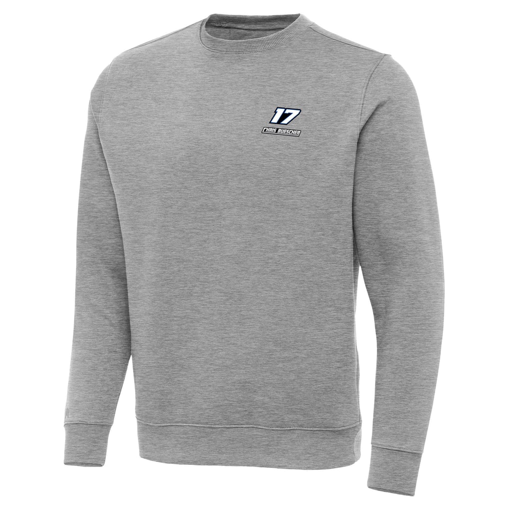  Chris Buescher Antigua Victory Pullover Sweatshirt - Heather Gray